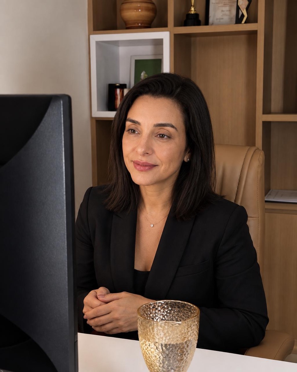 Dra. Tatiana Nóbrega em atendimento no escritório
